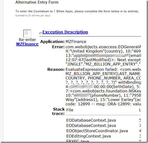 One Billion Errors