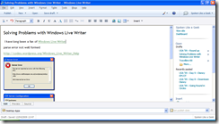 Solving Problems with Windows Live Writer